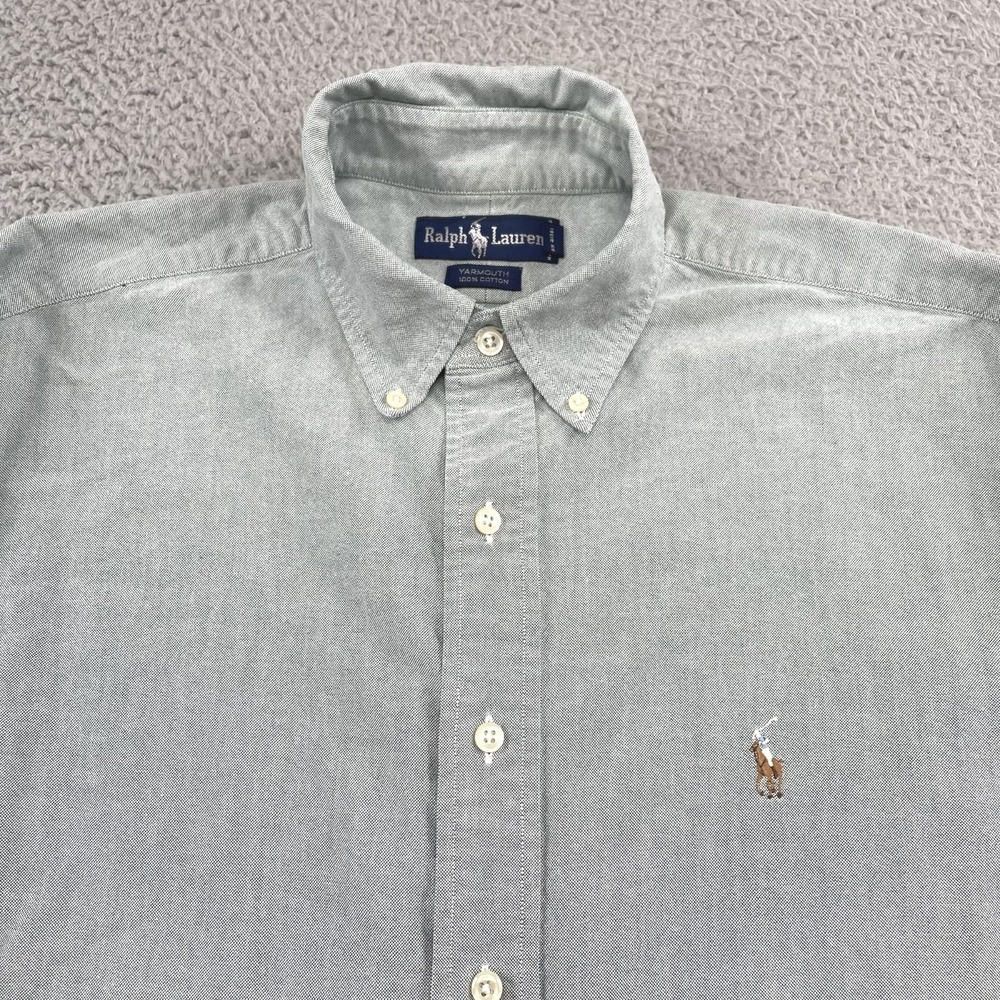 Ralph Lauren Oxford Dress Shirt Mens 16.5 35 Green Yarmouth 100% Cotton